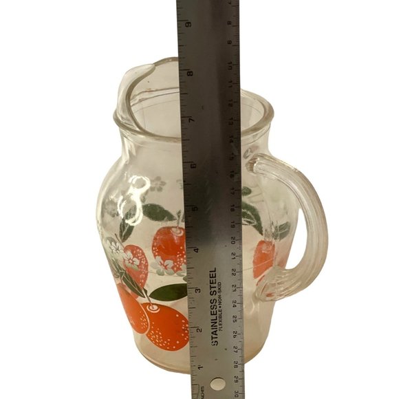 Vintage Orange Juice Pitcher MCM Libbey Glass 7.5" x 3.5" - Picture 4 of 13